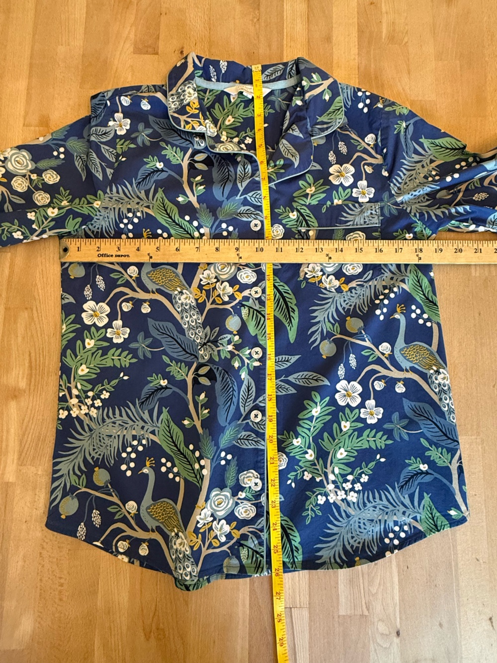 Paper Rifle Company x The Company Store Blue Floral Long-Sleeve Pajama Set Small - Picture 8 of 16